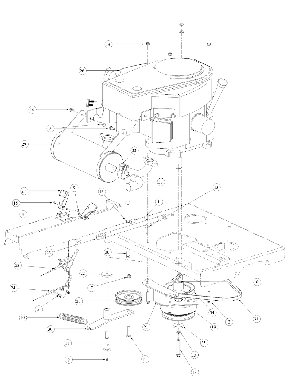 Kawasaki Engine Assembly Diagram and Parts List for M60-KW 53AB5DCX150-25-HP Cub Cadet Lawn Tractor